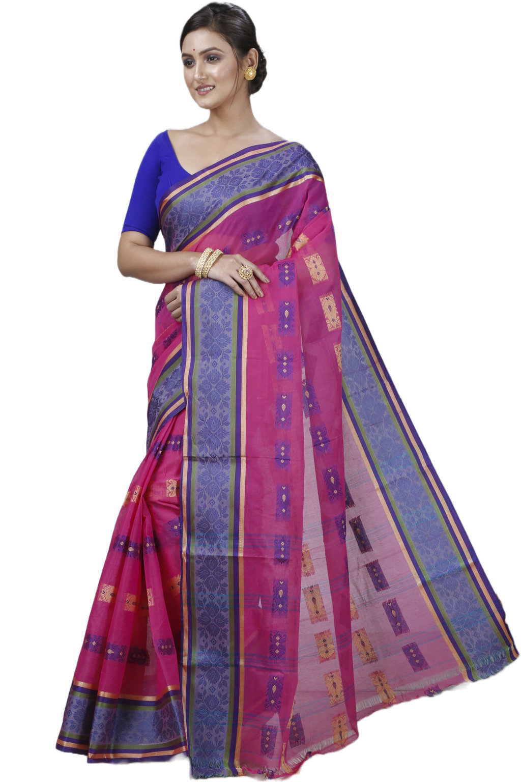 Pink Pure Cotton Uditi Tant Saree (1225)